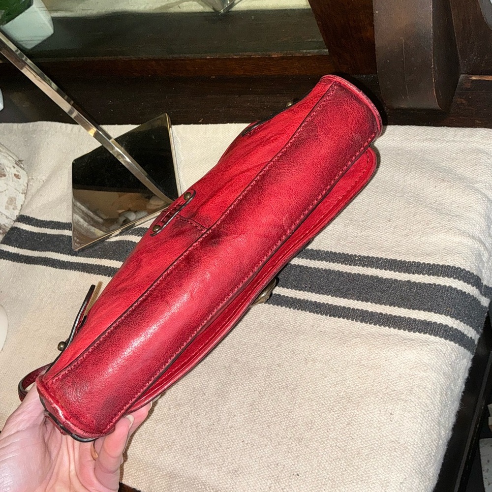 NWOT Frye Leather Cameron Crossbody Clutch Bag Burnt Red Hangtag MSRP $398 - Picture 10 of 16